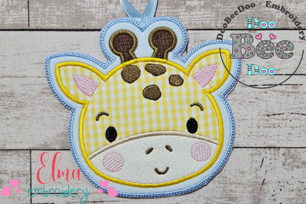 Giraffe Boy Face Tag - ITH Project - Machine Embroidery Design