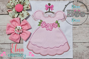 Dress with Flowers on Hanger - Applique