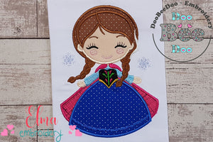 Princess Anna Cute - Applique - Machine Embroidery Design