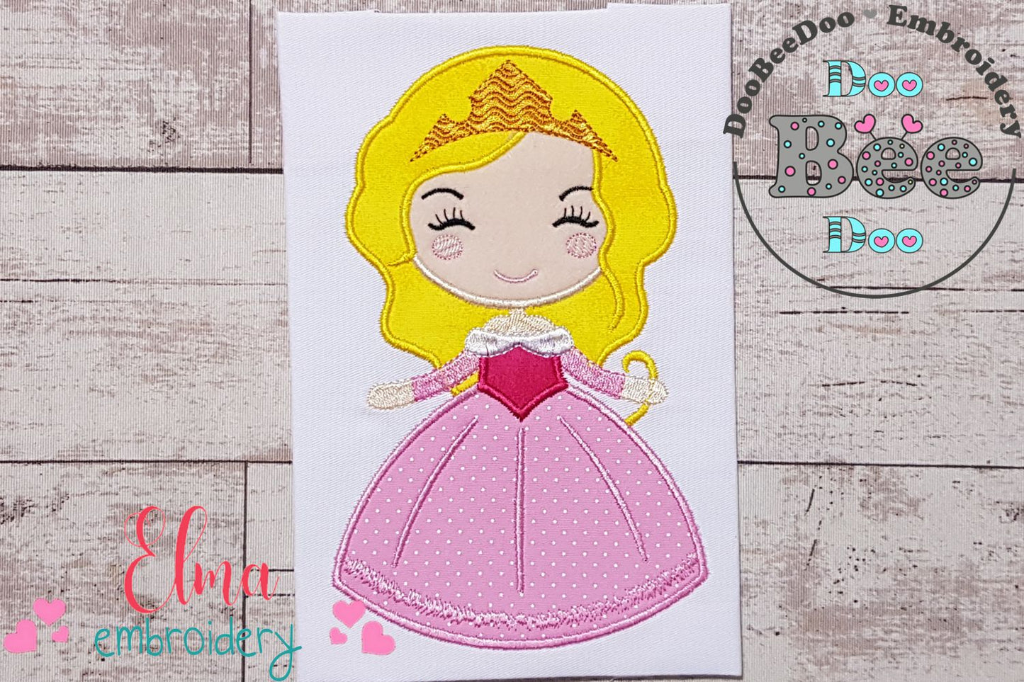 Princess Aurora Cute - Applique - Machine Embroidery Design
