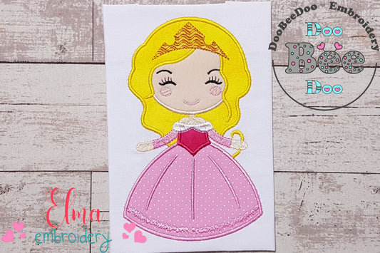 Princess Aurora Cute - Applique - Machine Embroidery Design
