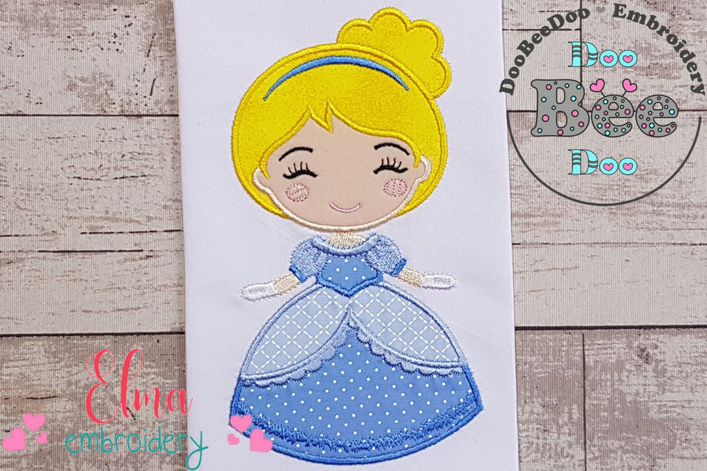 Princess Cinderella Cute - Applique Machine Embroidery Design