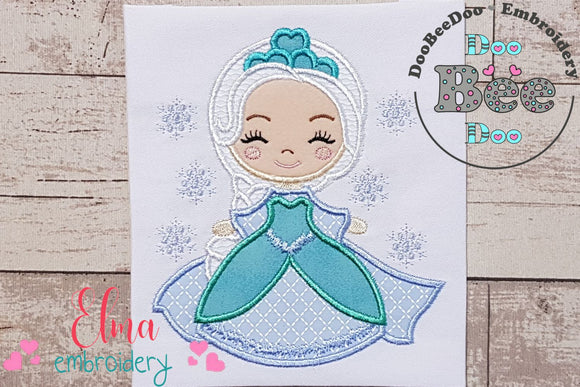 Princess Elsa Cute - Applique Machine Embroidery Design