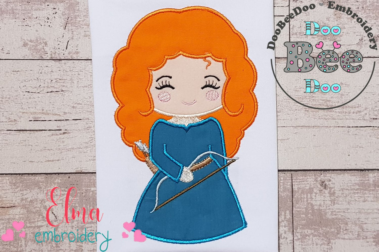 Princess Merida Cute - Applique - Machine Embroidery Design