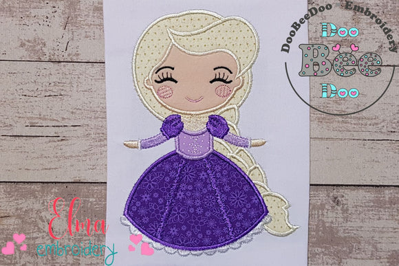 Princess Rapunzel Cute - Applique - Machine Embroidery Design