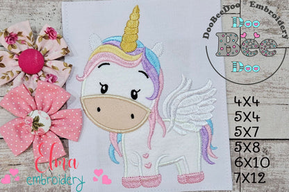 Sweet Unicorn - Applique - Machine Embroidery Design