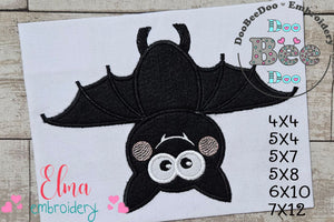 Cute Halloween Bat - Applique - Machine Embroidery Design