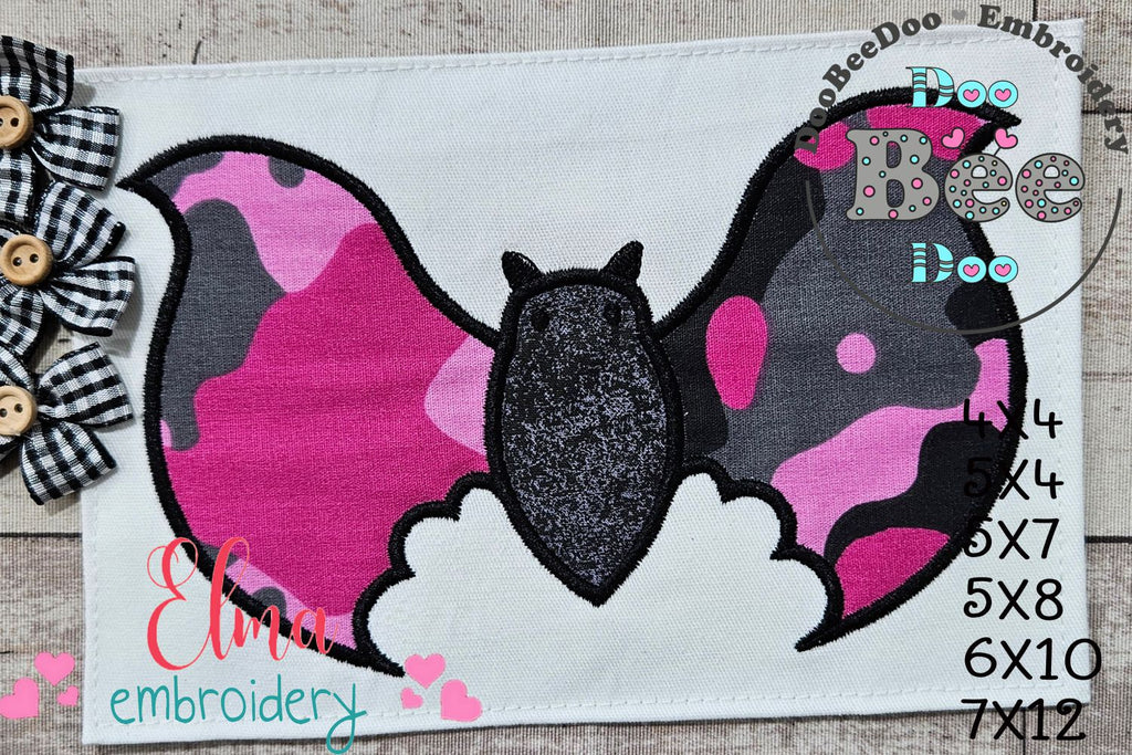 Halloween Bat - Applique - Machine Embroidery Design