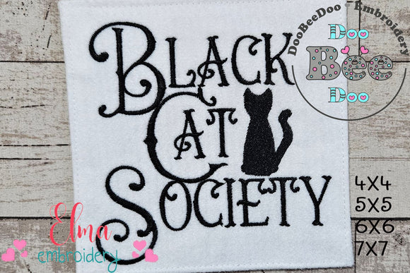 Black Cat Society - Fill Stitch Embroidery