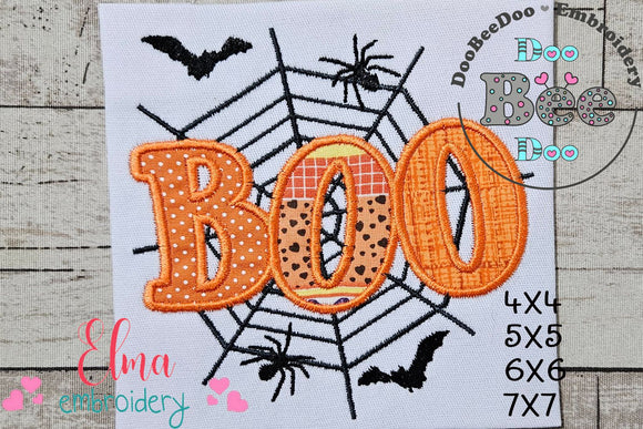 Halloween Boo - Applique - Machine Embroidery Design
