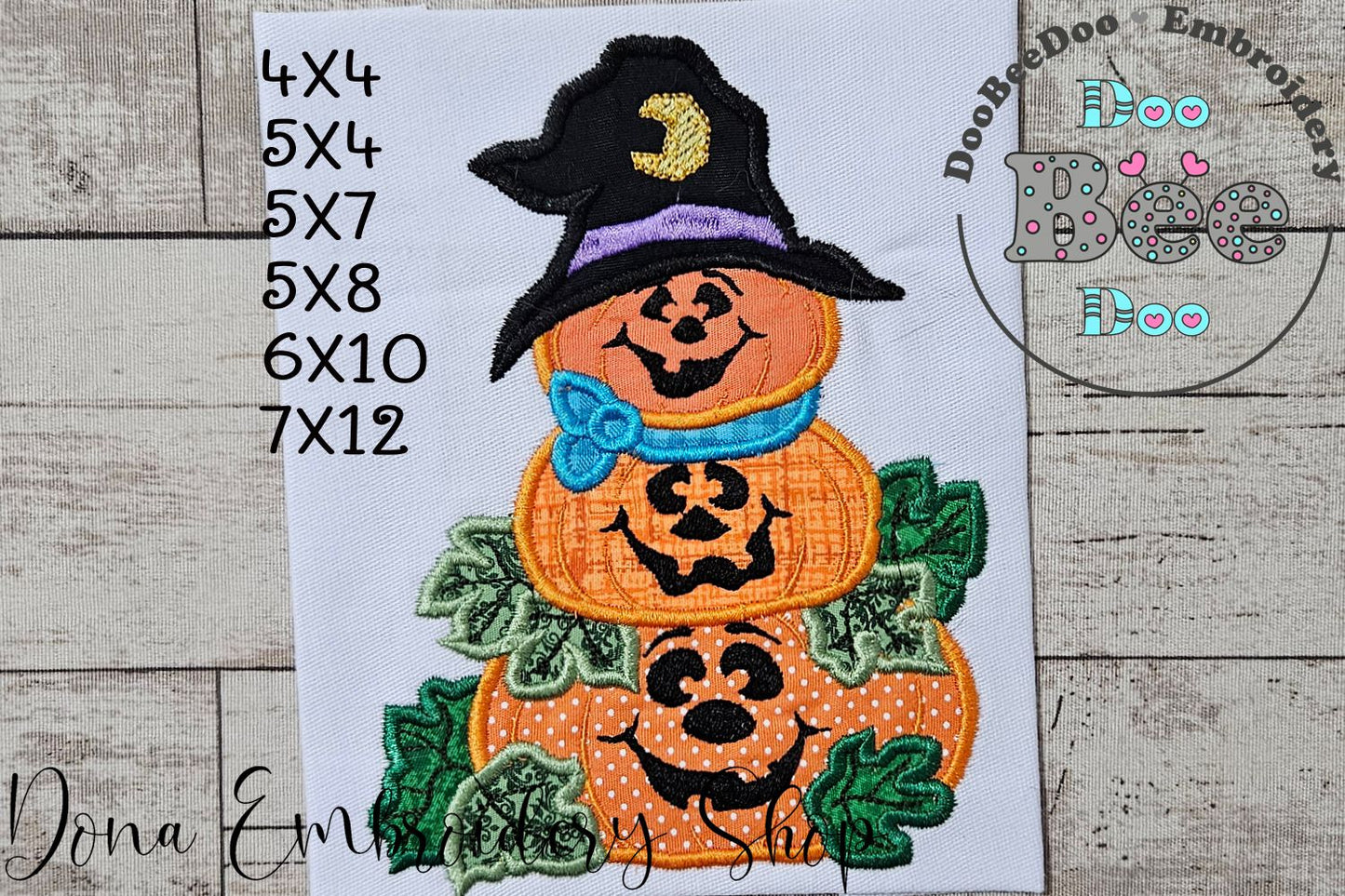 Halloween Pumpkins - Applique - Machine Embroidery Design