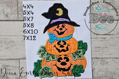 Halloween Pumpkins - Applique - Machine Embroidery Design