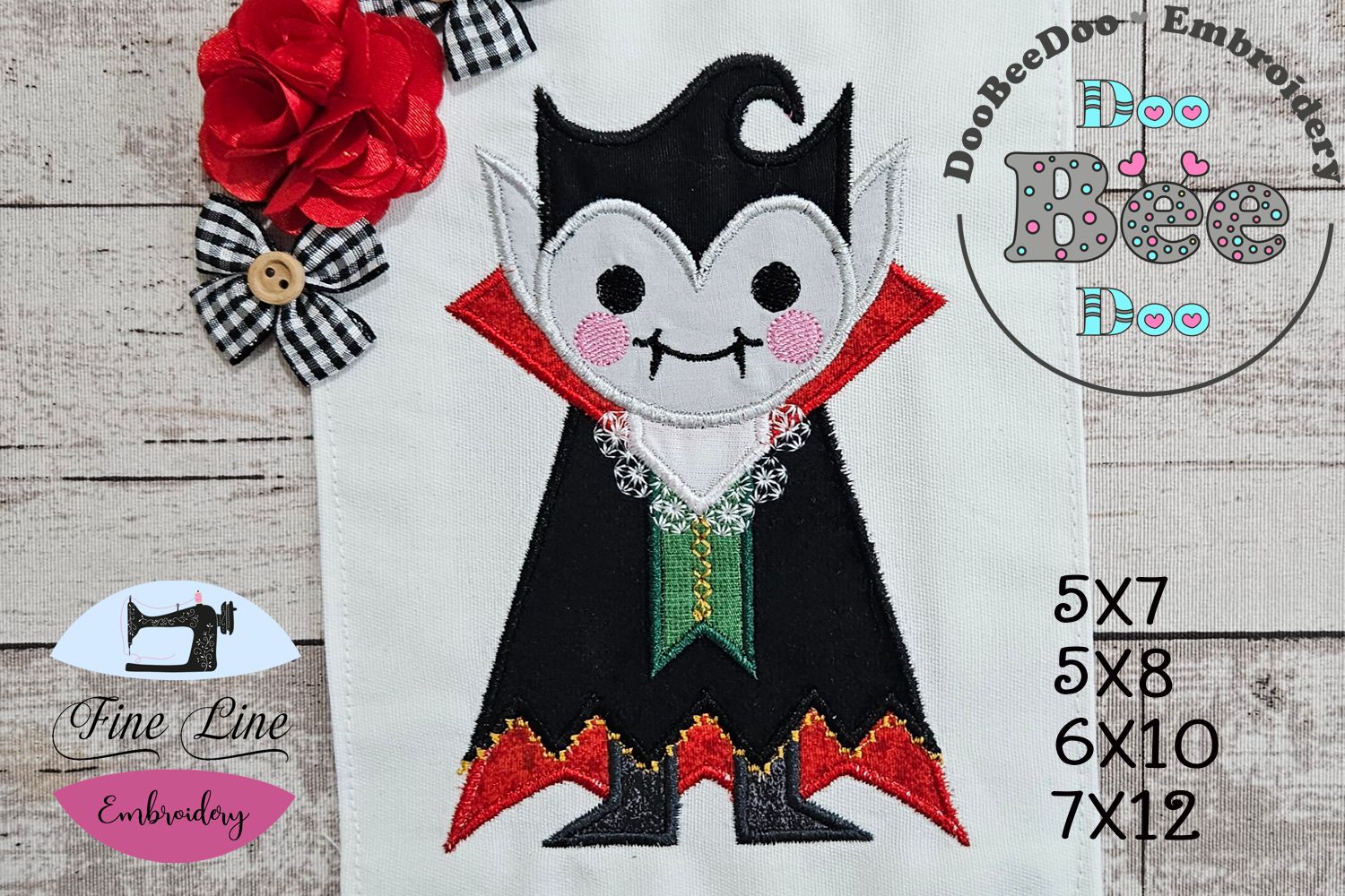Cute Halloween Vampire - Applique - Machine Embroidery Design ...