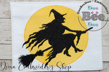 Witch and Moon - Fill Stich - Machine Embroidery Design