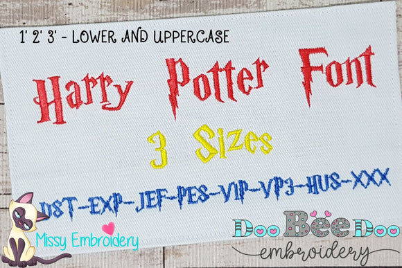 Harry Potter Alphabet - Fill Stitch Embroidery