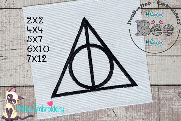 Deathly Hallows - Fill Stitch Embroidery