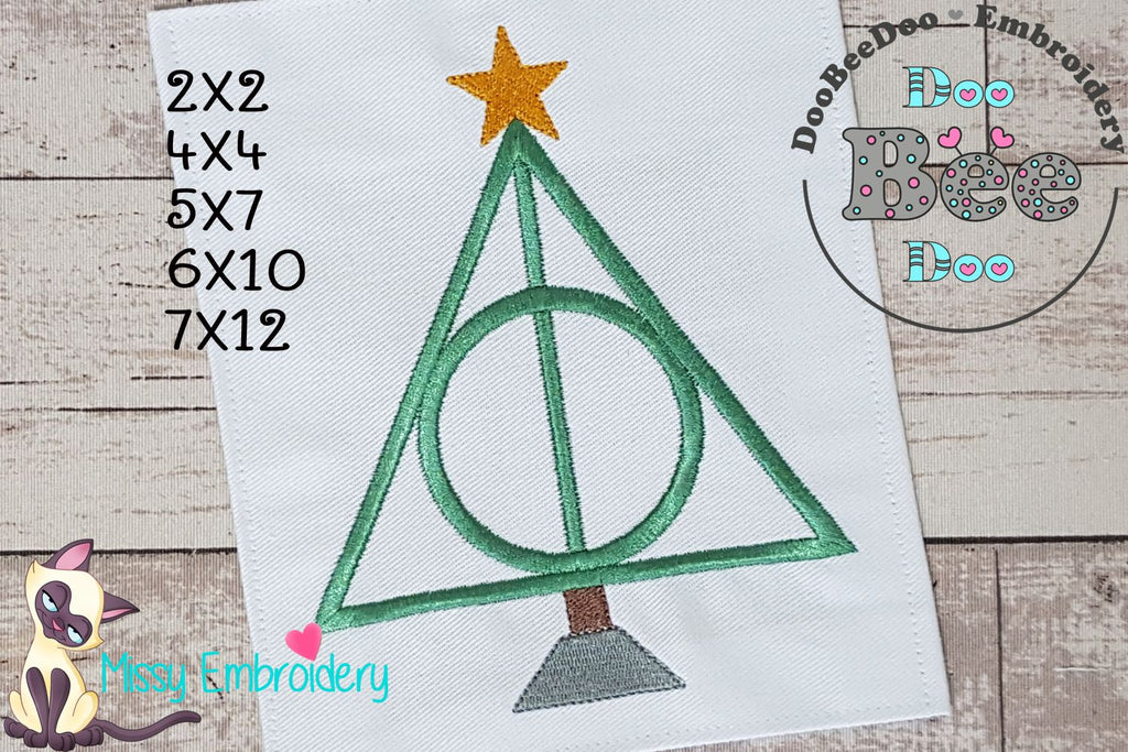 Christmas Deathly Hallows - Fill Stitch Machine Embroidery Design