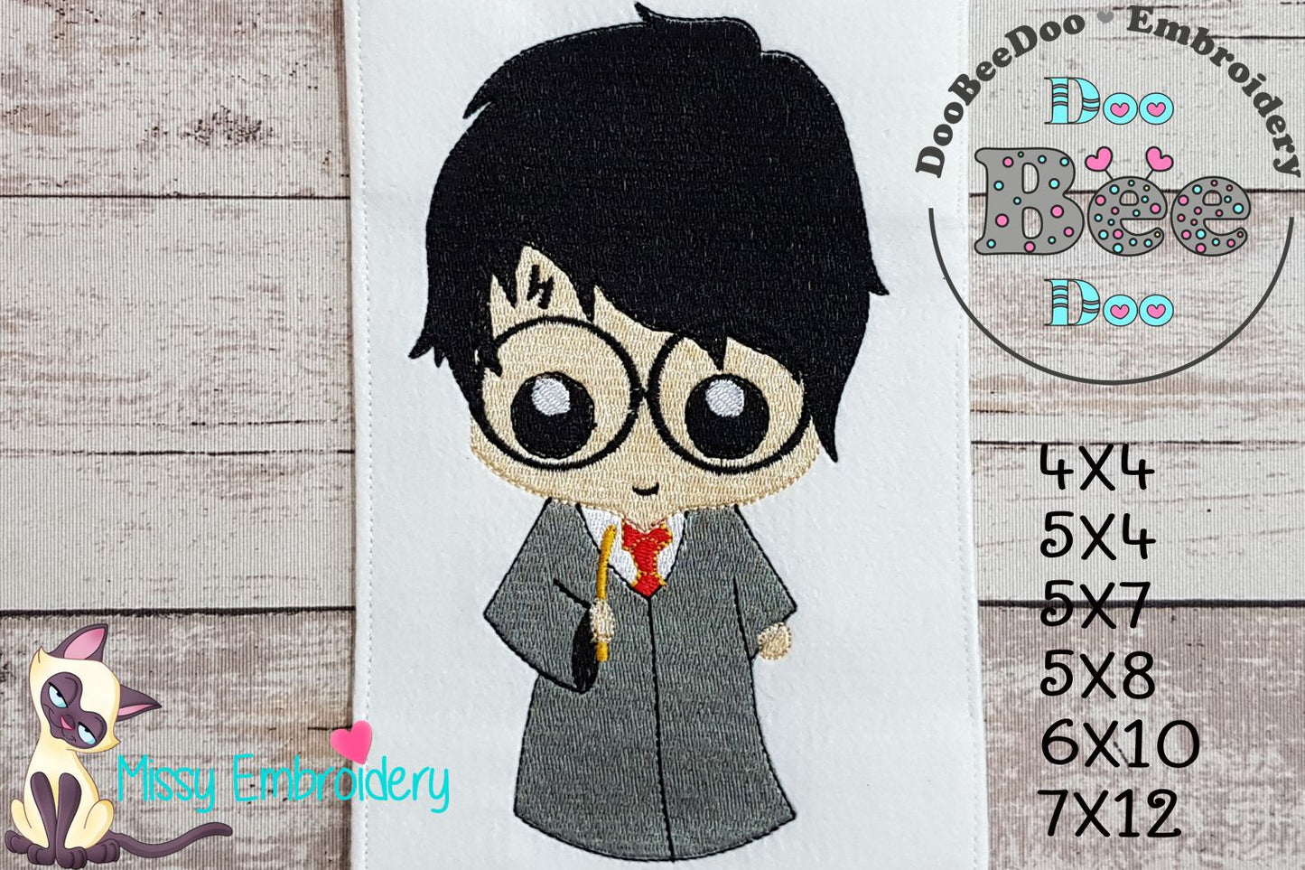 Cute Wizard Boy - Fill Stitch - Machine Embroidery Design