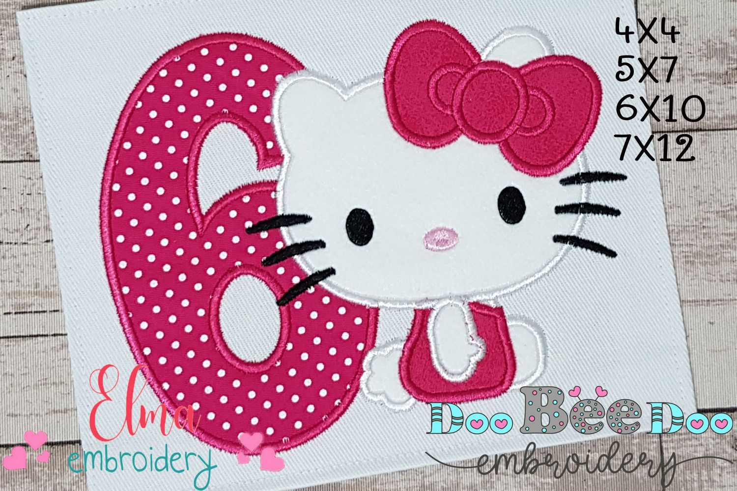 Kitty Hello Valentines Heart Love Kawaii Machine Embroidery 