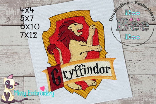 School of Magic Gryffindor - Fill Stitch - Machine Embroidery Design