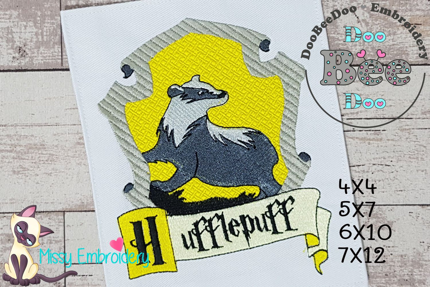 School of Magic Hufflepuff - Fill Stitch - Machine Embroidery Design