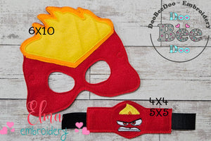 Inside Out Anger Mask and Bracelet ITH Project - Applique - Machine Embroidery Design