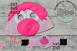 Inside Out Embarrassment Mask and Bracelet ITH Project - Applique - Machine Embroidery Design