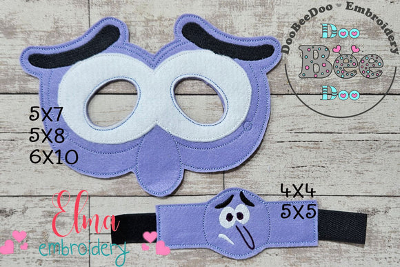 Inside Out Fear Mask and Bracelet ITH Project - Applique - Machine Embroidery Design