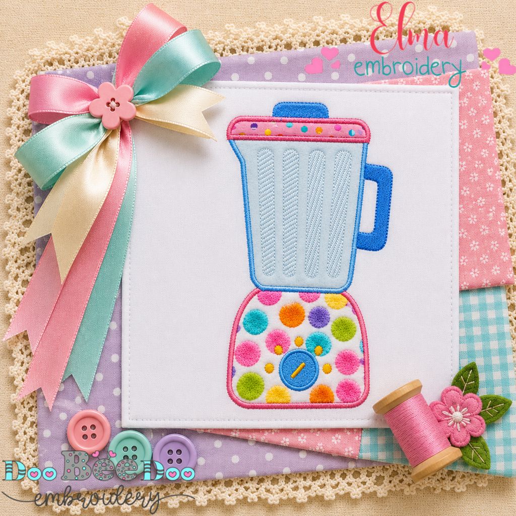 Kitchen Blender - Appliqué - Machine Embroidery Design