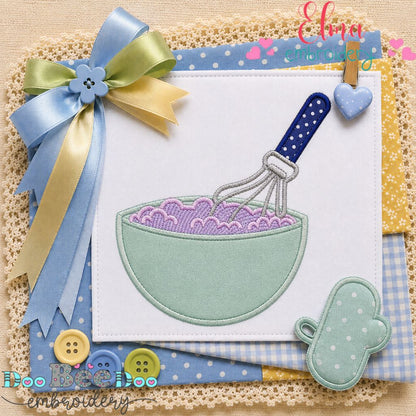 Sweet Baking Bowl - Appliqué - Machine Embroidery Design