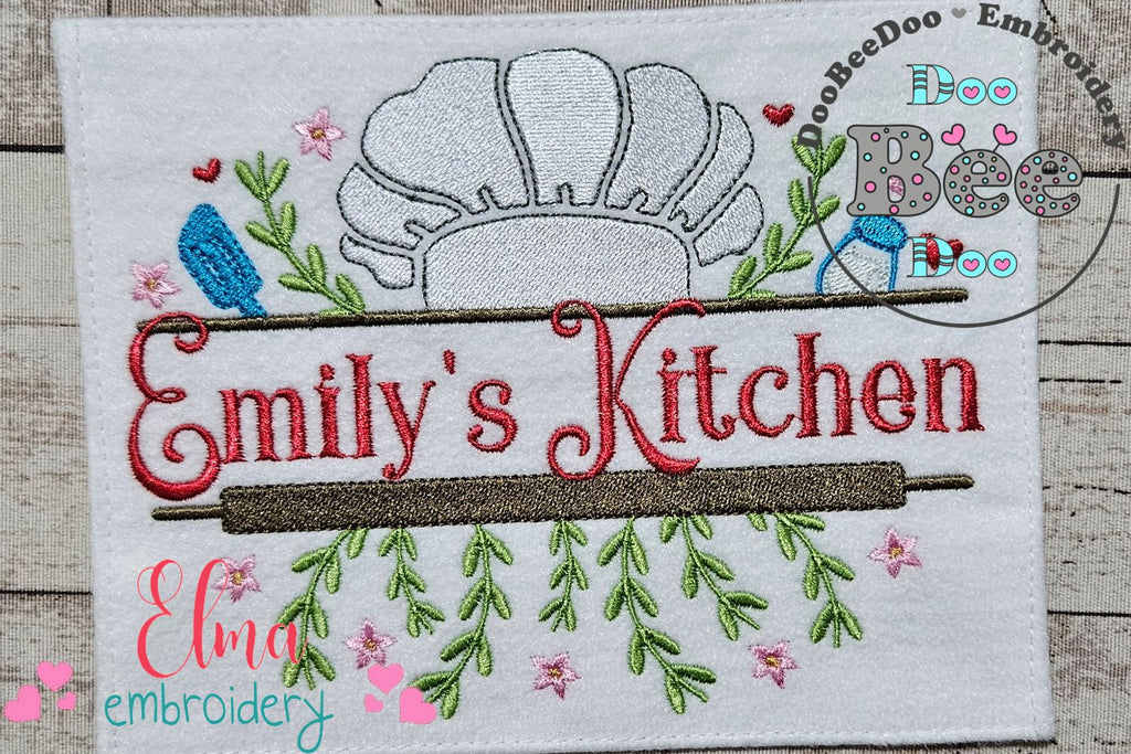 Chef Hat Kitchen Split - Fill Stitch - Machine Embroidery Design