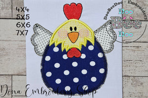 Cute Chicken - Applique - Machine Embroidery Design