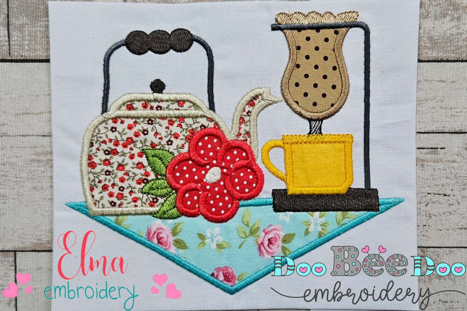 Old Fashioned Coffee Pot Machine Embroidery Design 