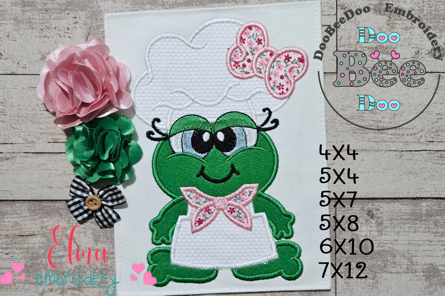 🍲 Cutie Frog Chef at Work 🐸 – Applique – Machine Embroidery Design