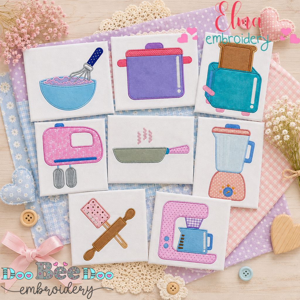 Sweet Kitchen Essentials - Appliqué - Machine Embroidery Design