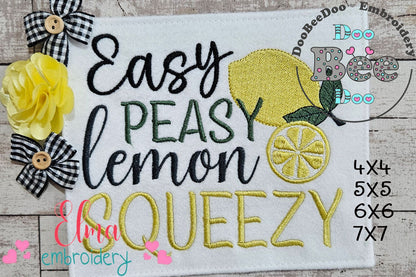 Easy Peasy Lemon Squeezy - Fill Stitch - Machine Embroidery Design