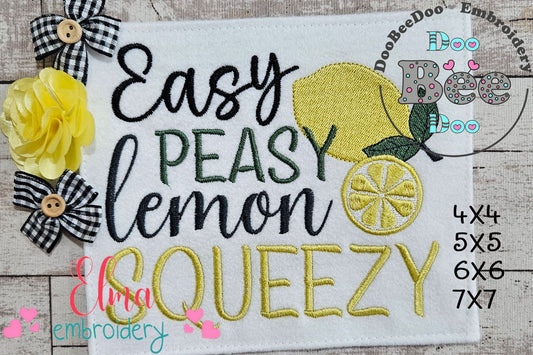 Easy Peasy Lemon Squeezy - Fill Stitch - Machine Embroidery Design