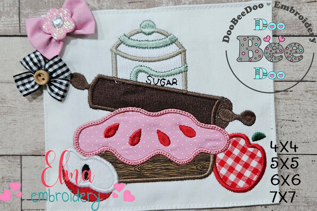 Apples, Roll and Pie - Applique - Machine Embroidery Design