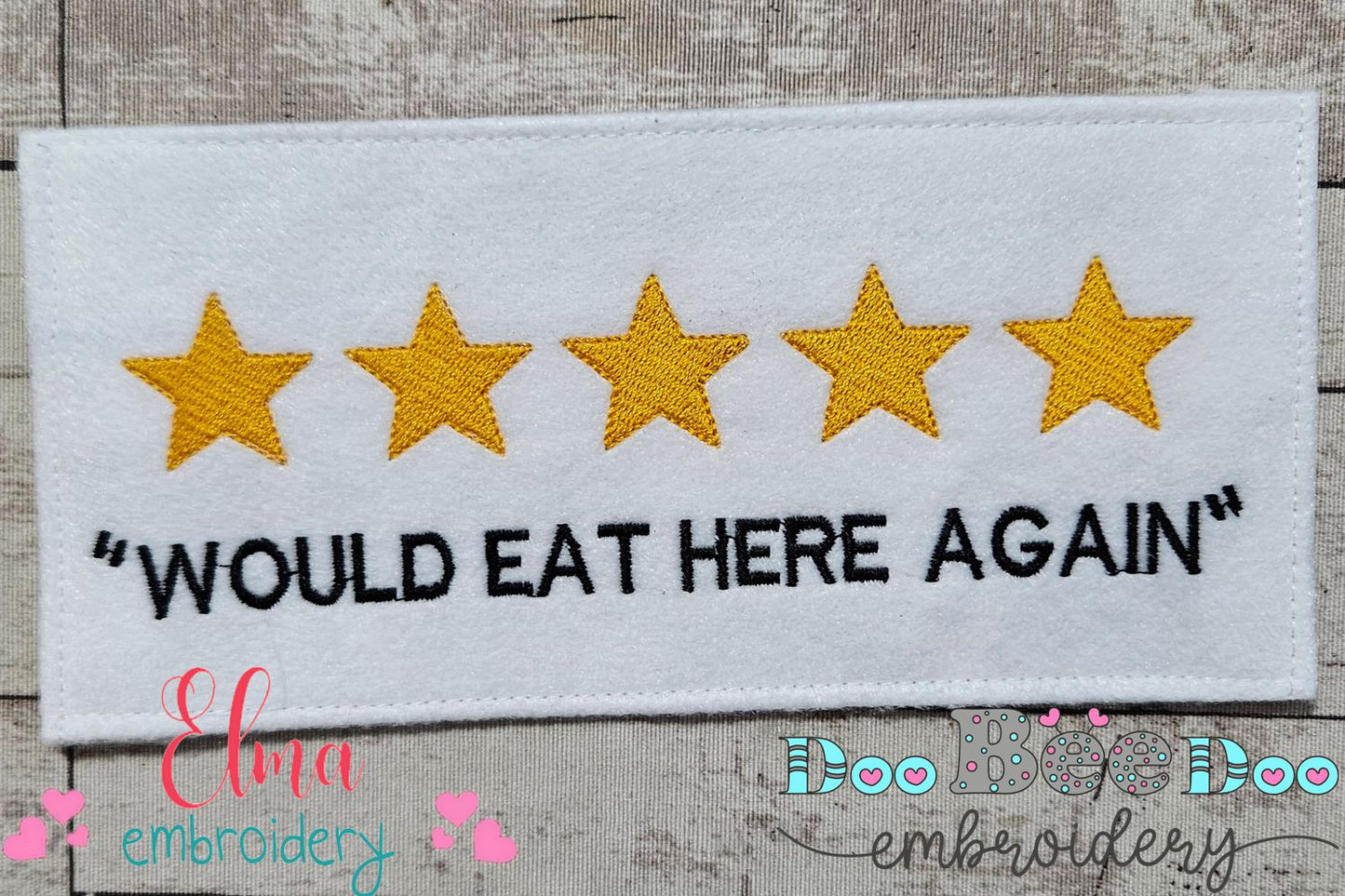 Five Stars Kitchen Review - Fill Stitch - Machine Embroidery Design