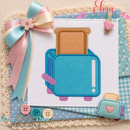 Breakfast Toaster - Appliqué - Machine Embroidery Design