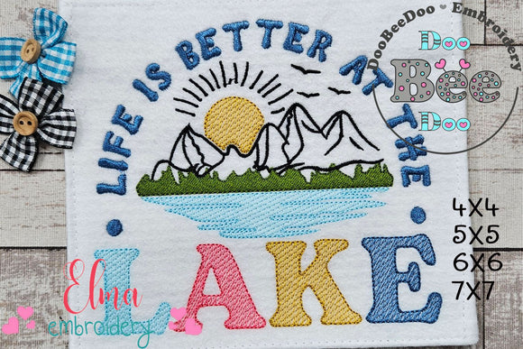 Life is Better at the Lake - Fill Stitch - Machine Embroidery Design