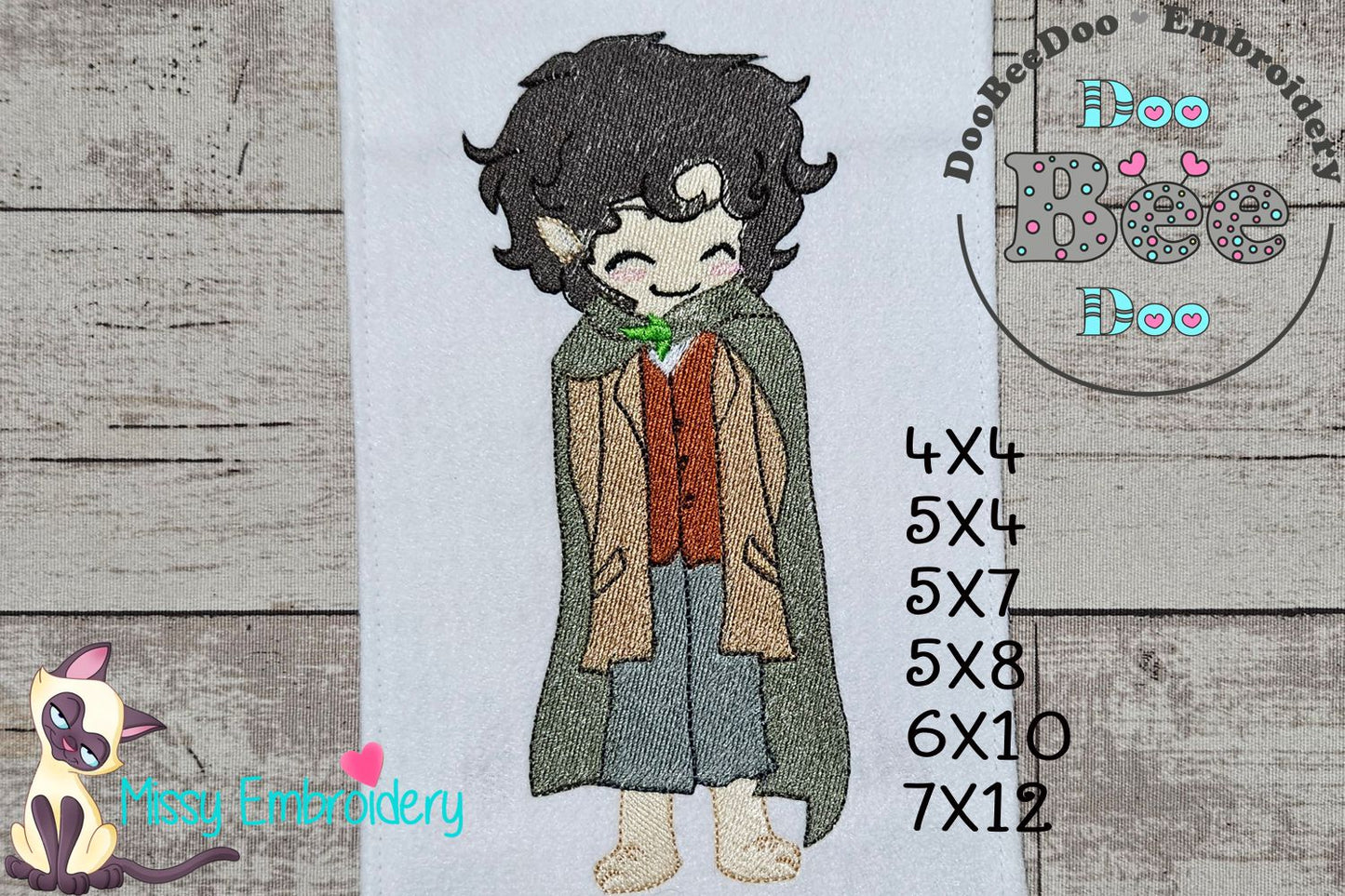Frodo Baggins The Lord of the Rings - Fill Stitch - Machine Embroidery Design