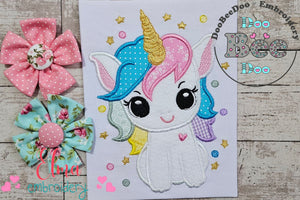 Magical and Cute Unicorn - Applique - Machine Embroidery Design