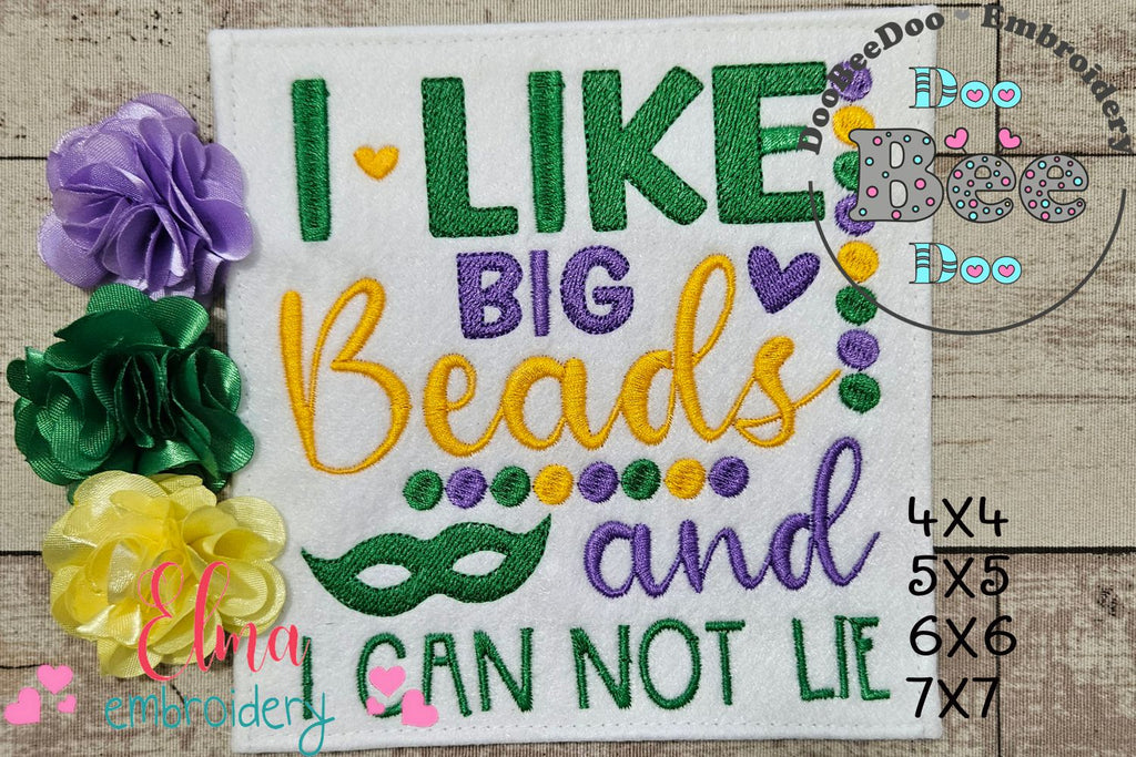 I Like Big Beads and I Can Not Lie - Fill Stitch - Machine Embroidery Design