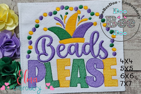 Beads Please - Fill Stitch - Machine Embroidery Design