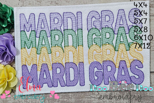 Four Times Mardi Gras 🎭 - Sketch Stitch - Machine Embroidery Design