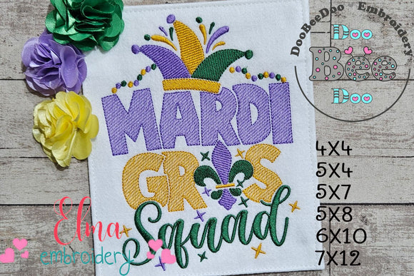 Mardi Gras Squad - Fill Stitch - Machine Embroidery Design