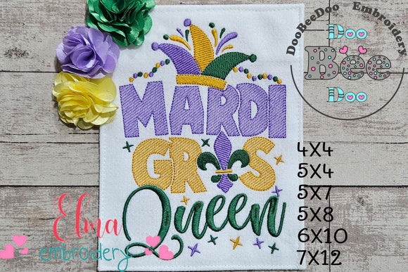 Mardi Gras Queen - Fill Stitch - Machine Embroidery Design