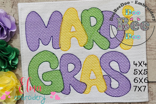 Mardi Gras - Rippled Stitch - Machine Embroidery Design
