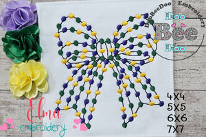 Mardi Gras Coquette Bow - Fill Stitch - Machine Embroidery Design